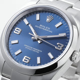 Vintage Rolex Oyster Perpetual 114200 Blue Dial Stainless Steel Men’s Watch