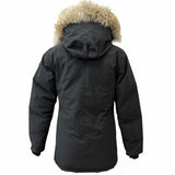 Canada Goose JASPER 3438JM, Black, Size S, Men's Fur Hooded Down Jacket, Polyester Cotton Nylon Down Feather Coyote Fur, Size S, Black