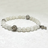 Chrome Hearts, Silver, 17cm, Chrome Hearts Jewelry Stack CH Cross Ball Crucifix Stone Bead Bracelet, SV925 Silver / Stone, 17cm, Silver