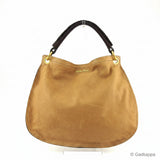 Vintage Miu Miu Handbag Logo Beige Brown Gold Women's