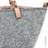 Vintage Anya Hindmarch Eyes Tote Bag for Women, Felt and Leather, Garay/Brown, Gold Hardware
