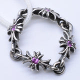 Chrome Hearts, Silver, Size 9, Chrome Hearts Jewelry Tiny E CH Plus Ruby Ring, SV925 Sterling Silver / Ruby, 5.4mm, Silver