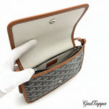 Goyard Plumet Shoulder Bag Women's Pouch Wallet Shoulder Crossbody PLUMET GOYARD Coated Canvas Leather Black Brown Silver Hardware Excellent Condition - Pre-Owned