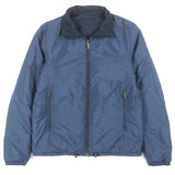 Prada, Navy, Size 46, Men's Logo Patch Reversible Padded Zip-Up Jacket, Polyamide, 46, Navy