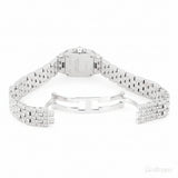 Silver watch with a metal bracelet on a white background