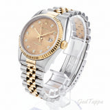 Rolex Datejust 10P Diamond 16233G Champagne Engraved Computer T-Serial - Pre-owned