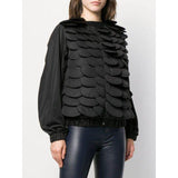 MONCLER GENIUS x NOIR KEI NINOMIYA INDIO, Black, Size 1, Women's Petal Nylon Jacket, 100% Nylon, Size 1 (S-M), Black