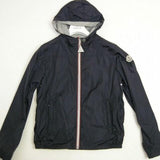 MONCLER URVILLE, Dark Navy, Size 12A, Kids Hooded Nylon Jacket, 100% Nylon, Size 12A, Dark Navy