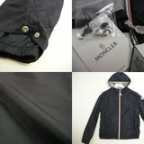 MONCLER URVILLE, Dark Navy, Size 12A, Kids Hooded Nylon Jacket, 100% Nylon, Size 12A, Dark Navy