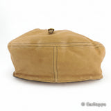 Vintage Miu Miu Handbag Logo Beige Brown Gold Women's