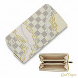 Louis Vuitton Zippy Wallet Damier Azur Nautical Leather Long Wallet White Louis Vuitton Round Zip Long Wallet LOUIS VUITTON Louis Vuitton Wallet Women's Men's Round Zip Long Wallet N40480 Brand