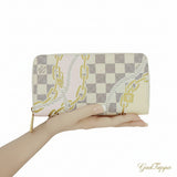 Louis Vuitton Zippy Wallet Damier Azur Nautical Leather Long Wallet White Louis Vuitton Round Zip Long Wallet LOUIS VUITTON Louis Vuitton Wallet Women's Men's Round Zip Long Wallet N40480 Brand