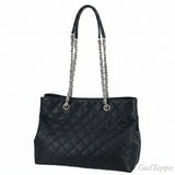 Chanel Matelassé Tote Bag, Caviar Leather, Black, Gold Hardware, Chain Tote Bag - Pre-owned