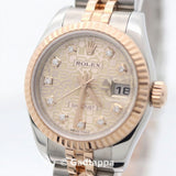 Vintage Rolex Datejust 179171G Pink Computer Dial Diamond Ladies Watch