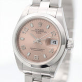Vintage Rolex Oyster Perpetual Date 79160 Pink Dial SS Ladies Watch