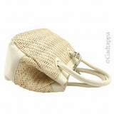 Vintage Furla Handbag Ivory x Gold Women's
