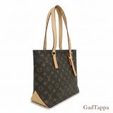 Louis Vuitton Piano Shopper, Monogram, Rindsleder, Naturleder, Braun, goldfarbene Hardware, M12095