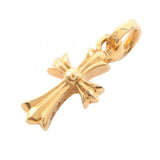 Chrome Hearts, Gold, 0.9cm x 1.5cm, Chrome Hearts Jewelry CH Cross Baby Fat Pendant Top, 22K Gold, 9mm x 15mm, Gold