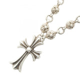 Chrome Hearts, Silver, 55cm, Chrome Hearts Jewelry Crossball Necklace, Sterling Silver 925, 25mm x 40mm, Silver