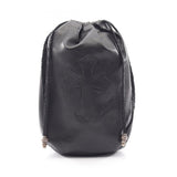 Chrome Hearts, Black, Cross Patch Drawstring Sack Handbag, Leather, Black