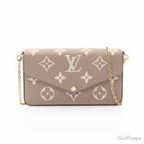 Louis Vuitton Pochette Felicie Monogram Empreinte Tourtrell Crème Shoulder Bag - Pre-owned