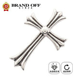 Chrome Hearts, Silver, 5cm x 7.5cm, Chrome Hearts Jewelry CH Cross Pendant Top, Sterling Silver 925, 50mm x 75mm, Silver