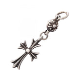 Chrome Hearts, Silver, 1.6cm x 4.5cm, Chrome Hearts Jewelry 1 Ball Tiny CH Cross Pendant Top, Sterling Silver 925, 16mm x 45mm, Silver