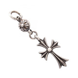 Chrome Hearts, Silver, 1.6cm x 4.5cm, Chrome Hearts Jewelry 1 Ball Tiny CH Cross Pendant Top, Sterling Silver 925, 16mm x 45mm, Silver