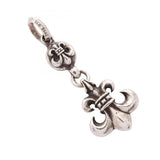 Chrome Hearts, Silver Tone, 1.8cm x 3.7cm, Chrome Hearts Jewelry 1BALL BS FLEUR Pendant Top, Sterling Silver 925, 18mm x 37mm, Silver Tone