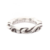 Chrome Hearts, Silver, Size 7.5, Chrome Hearts Jewelry Scroll Band Ring, Sterling Silver 925, 4mm, Silver