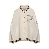 Prada, White/Black, Size 40, Women's Kid Mohair Bomber Jacket, Wool Mohair, 40, White/Black