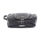 Chrome Hearts, Black, Toiletry Duffle 3 Cemetery Cross Patch Duffle Handbag, Leather, Black