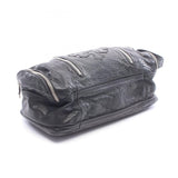 Chrome Hearts, Black, Toiletry Duffle 3 Cemetery Cross Patch Duffle Handbag, Leather, Black