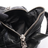Chrome Hearts, Black, Toiletry Duffle 3 Cemetery Cross Patch Duffle Handbag, Leather, Black