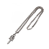 Chrome Hearts, Silver, 47cm, Chrome Hearts Jewelry Double Dagger Paper Chain Necklace, Sterling Silver 925, 16mm x 44mm, Silver