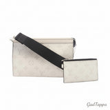 Billetera ponible Gaston de Louis Vuitton Taigarama Optical White, bolso de hombro para hombre M30935