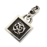 Chrome Hearts, Silver, 1.2cm x 2.4cm, Chrome Hearts Jewelry FRAMED FLRL Framed Floral Pendant Top, Sterling Silver 925, 12mm x 24mm, Silver
