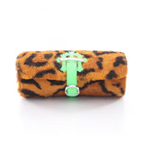 Chrome Hearts Jewelry , Brown Tones / Green Tones, 20cm x 8cm, JEWELRY ROLL 3 Cemetery Cross Patch Leopard Watch Case, Leather, 20cm x 8cm, Brown Tones / Green Tones