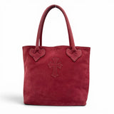Chrome Hearts, Red, FS TOTE Cross Patch Dagger Zip Tote Bag, Suede Leather, Red