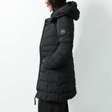 Canada Goose Black Label CLAIR COAT 2331WB, Black, Sizes XS/S/M/L/XL, Women's Mid-Length Down Coat, Polyamide Elastane Duck Down Feather, Sizes XS/S/M/L/XL, Black