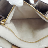 Vintage Miu Miu Handbag Logo Beige Brown Gold Women's
