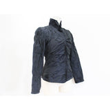 Moncler Women's Gathered Blouson Jacket – Navy Blue – Size 0 – 100% Polyester – Pre-Owned A Rank Condition