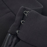 Chanel, Black, Size 38/42, Women's Coco Button Jacket and Skirt Suit Set, Silk, 38/42, Black