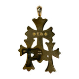 Chrome Hearts, Gold, 6.2cm x 3.8cm, Chrome Hearts Jewelry Triple CH Cross Pave Diamond, 22K Gold, 6.2cm x 3.8cm, Gold