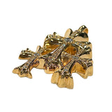 Chrome Hearts, Gold, 6.2cm x 3.8cm, Chrome Hearts Jewelry Triple CH Cross Pave Diamond, 22K Gold, 6.2cm x 3.8cm, Gold