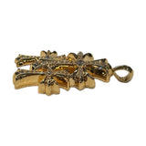 Chrome Hearts, Gold, 6.2cm x 3.8cm, Chrome Hearts Jewelry Triple CH Cross Pave Diamond, 22K Gold, 6.2cm x 3.8cm, Gold