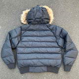 HETREGO BLAKER JA, Black, Size L, Hooded Fur Down Jacket, Polyester Down & Feather, Size L, Black