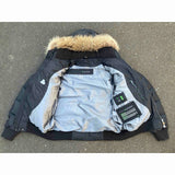 HETREGO BLAKER JA, Black, Size L, Hooded Fur Down Jacket, Polyester Down & Feather, Size L, Black