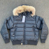 HETREGO BLAKER JA, Black, Size L, Hooded Fur Down Jacket, Polyester Down & Feather, Size L, Black