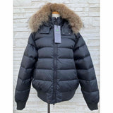 HETREGO BLAKER JA, Black, Size L, Hooded Fur Down Jacket, Polyester Down & Feather, Size L, Black